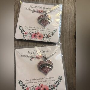 My Big Sister Pink Heart Pendant Necklace - 'Big Sis'